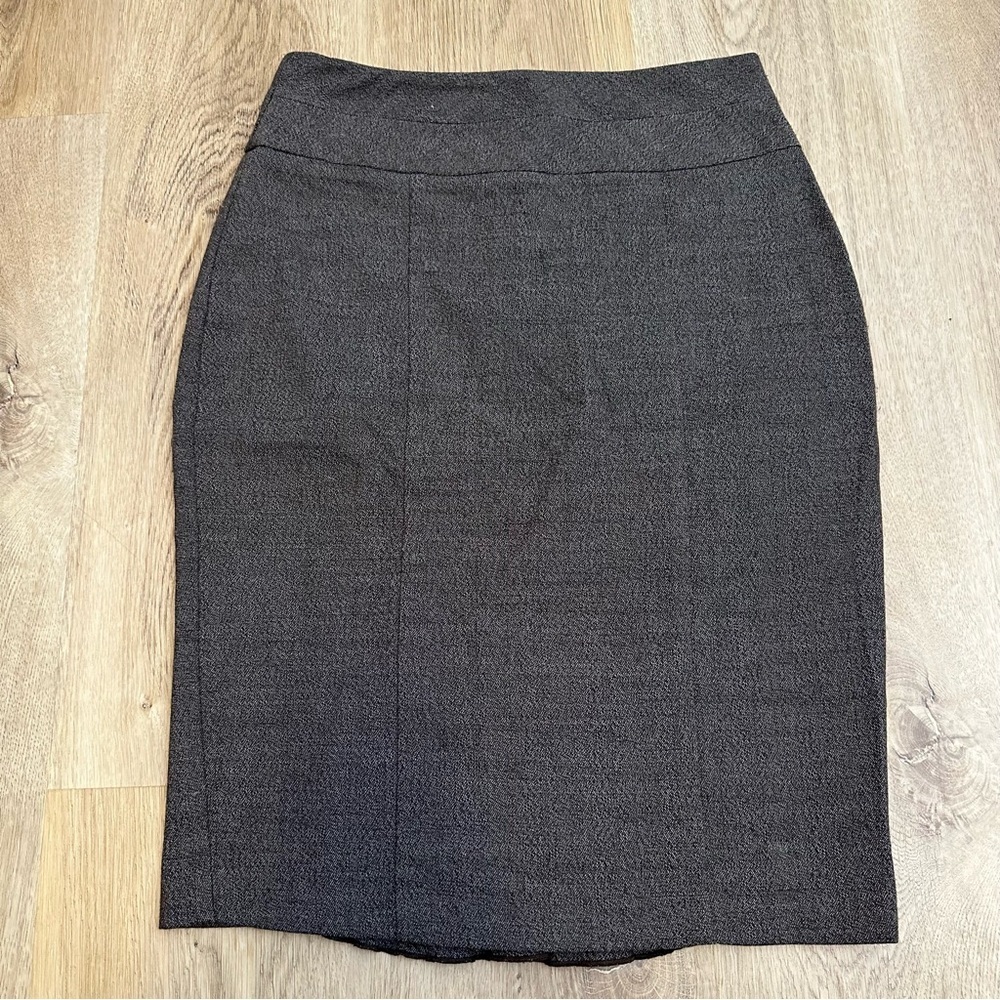 BCX Gray Brown Pencil Skirt with Ruffle